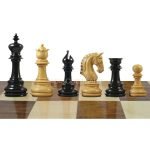 Chessnut & DGT Sensors Compatible Pieces INDIACHESSART - Imperial Staunton Chess Pieces Only set - Weighted Chessmen in Ebonies king 3.8"