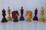 INDIACHESSART 4.5" Luxury Staunton chess pieces | Wooden chessmen in Budrose and Boxwood with 2 extra queens | Triple weighted chess set - Image 3