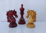 INDIACHESSART 4.5" Luxury Staunton chess pieces | Wooden chessmen in Budrose and Boxwood with 2 extra queens | Triple weighted chess set - Image 6