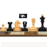 German Knubbel Analysis Chess Set Pieces Reproduced Vintage 1930 design Ebonized Stained Boxwood 3" King - Image 4