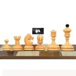 German Knubbel Analysis Chess Set Pieces Reproduced Vintage 1930 design Ebonized Stained Boxwood 3" King - Image 3