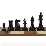 Reproduced 1849 Original Pattern Chess Pieces in Ebony / Antiqued Boxwood - 4.5" King - Image 3