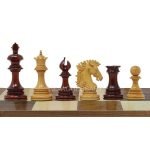 INDIACHESSART - 4.4" Wellington Luxury Staunton Chess Pieces Only Set – Triple Weighted Budrose & Boxwood Unique Chessmen Gifts