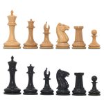 INDIACHESSART - Morphy Cooke 1849-50 Vintage 3.7" Reproduction Chess Set in Non-Antiqued Boxwood & Ebonies - Image 2