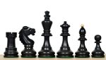 INDIACHESSART - 1950s Bohemia German Chess Pieces Ebonized & Natural Boxwood 3.89"- King - Image 3