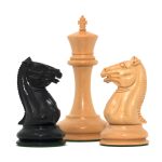INDIACHESSART - Morphy Cooke 1849-50 Vintage 3.7" Reproduction Chess Set in Non-Antiqued Boxwood & Ebonies - Image 3