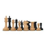 INDIACHESSART - Morphy Cooke 1849-50 Vintage 3.7" Reproduction Chess Set in Non-Antiqued Boxwood & Ebonies - Image 4