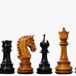 INDIACHESSART-chessnut sensor compatible piece – Imperial Staunton Chess Pieces Only set – Weighted Chessmen in Antique Wood & Ebony Wood 