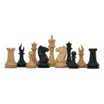 INDIACHESSART - Morphy Cooke 1849-50 Vintage 3.7" Reproduction Chess Set in Non-Antiqued Boxwood & Ebonies