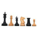 INDIACHESSART - Morphy Cooke 1849-50 Vintage 3.7" Reproduction Chess Set in Non-Antiqued Boxwood & Ebonies - Image 7
