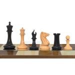 INDIACHESSART - Morphy Cooke 4.4" Reproduction circa 1849 Ebony wood Boxwood only Chess Set in Luxury Style