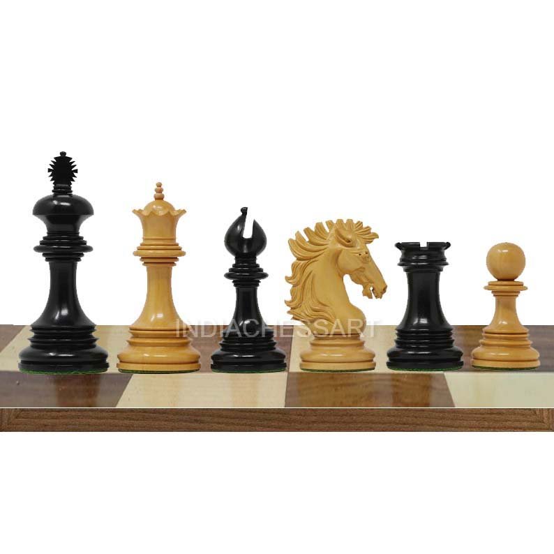 Z2 INDIACHESSART - 4.4" Wellington Luxury Staunton Chess Pieces Only Set – Triple Weighted Ebony & Boxwood Unique Chessmen Gifts - Image 1