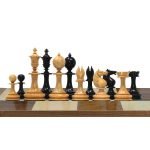 INDIACHESSART - 3.5" William Hallett 1860 London Reproduced Chess Set in Natural Boxwood - Ebonies - 3.5" King | Best chess set - Image 3