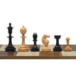 INDIACHESSART - 3.5" William Hallett 1860 London Reproduced Chess Set in Natural Boxwood - Ebonies - 3.5" King | Best chess set