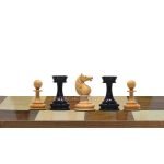 INDIACHESSART - 3.5" William Hallett 1860 London Reproduced Chess Set in Natural Boxwood - Ebonies - 3.5" King | Best chess set - Image 2
