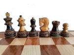 INDIACHESSART 2.6" wooden Handcarving Russian Zagreb chess pieces | weighted Chessmen in Burnt Boxwood | Tournament chess