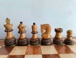 INDIACHESSART 2.6" wooden Handcarving Russian Zagreb chess pieces | weighted Chessmen in Burnt Boxwood | Tournament chess - Image 3