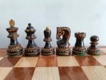 INDIACHESSART 2.6" wooden Handcarving Russian Zagreb chess pieces | weighted Chessmen in Burnt Boxwood | Tournament chess - Image 4