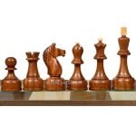 INDIACHESSART - 1961 Tal Soviet Championship chess Pieces in weighted wooden chess in Golden Rosewood _ Boxwood king 4" - Image 2