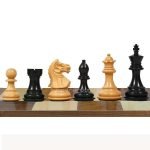 INDIACHESSART  2.6" wooden Fierce knight chess pieces | weighted Chessmen in Ebonies - Boxwood | Tournament chess