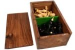 INDIACHESSART - Combo of The 1950s Soviet (Russian) Latvian Reproduced Chess Pieces in Ebonized & Natural Boxwood - 4.1" King with Storage Box - Image 2