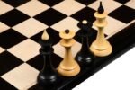 INDIACHESSART - Combo of The 1950s Soviet (Russian) Latvian Reproduced Chess Pieces in Ebonized & Natural Boxwood - 4.1" King with Storage Box - Image 3