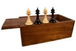 INDIACHESSART - Combo of The 1950s Soviet (Russian) Latvian Reproduced Chess Pieces in Ebonized & Natural Boxwood - 4.1" King with Storage Box - Image 5