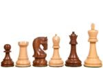 INDIACHESSART - The Leningrad Club-Sized Wooden Chess Pieces in Sheesham Wood (Golden Rosewood) & Boxwood- 4.0" King