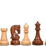 INDIACHESSART - The Leningrad Club-Sized Wooden Chess Pieces in Sheesham Wood (Golden Rosewood) & Boxwood- 4.0" King
