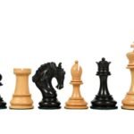 INDIACHESSART - The Excalibur Luxury Artisan Series Chess Set in Ebony / Box Wood - 4.6" King