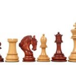 INDIACHESSART - The Excalibur Luxury Artisan Series Chess Set in BUDROSE / Box Wood - 4.6" King (Copy)