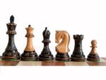INDIACHESSART Burnt Russian zagreb chess pieces only | Carving chess set | Lacor polish with hand carving king 4'' | weighted chess set - Image 7