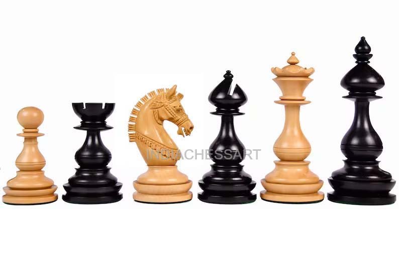 b2 copy Chessnut Sensor Compatible Set-INDIACHESSART CB Wild Stallion Luxury Chess Pieces in Ebony & Boxwood - 4.4" King - Image 1