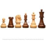 1950 Reproduced Dubrovnik Bobby Fischer Chessmen Version 3.0 in Golden rosewood/Box Wood - 3.75" King - Image 2