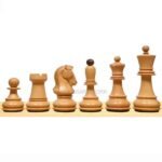 1950 Reproduced Dubrovnik Bobby Fischer Chessmen Version 3.0 in Golden rosewood/Box Wood - 3.75" King - Image 5