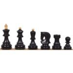 INDIACHESSART 2.6" Russian Zagreb Chess Set - Chess Pieces Only - Weighted Ebonised Boxwood - Image 2