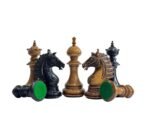 The Sikh Empire Series Handmade Luxury Chess Pieces Only Set - Triple Weighted Lacquered Distress Antiqued Boxwood & Ebony wood - 4.5" King - Image 9