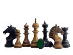 The Sikh Empire Series Handmade Luxury Chess Pieces Only Set - Triple Weighted Lacquered Distress Antiqued Boxwood & Ebony wood - 4.5" King - Image 8