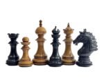 The Sikh Empire Series Handmade Luxury Chess Pieces Only Set - Triple Weighted Lacquered Distress Antiqued Boxwood & Ebony wood - 4.5" King - Image 7