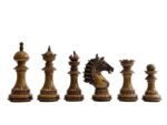 The Sikh Empire Series Handmade Luxury Chess Pieces Only Set - Triple Weighted Lacquered Distress Antiqued Boxwood & Ebony wood - 4.5" King - Image 4