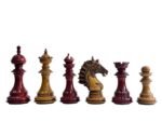 The Sikh Empire Series Handmade Luxury Chess Pieces Only Set - Triple Weighted Lacquered Distress Antiqued Boxwood & Bud Rosewood- 4.5" King - Image 2