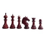 The Sikh Empire Series Handmade Luxury Chess Pieces Only Set - Triple Weighted Lacquered Distress Antiqued Boxwood & Bud Rosewood- 4.5" King - Image 9