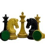 3.7" Emperor Staunton Chessnut & DGT Sensors Compatible Pieces- Chess Pieces Only- Ebonies
