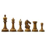 chessnut sensor compatible piece - Antique Warrior 4" Premium Staunton Chess Set in Ebony and Distressed Antiqued Box Wood - Image 4