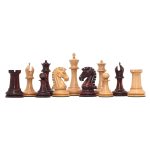 chessnut sensor compatible piece - Signature Series 3.625" Staunton Chessmen in Non-Antiqued/ Mahogany Stained Boxwood - Image 3